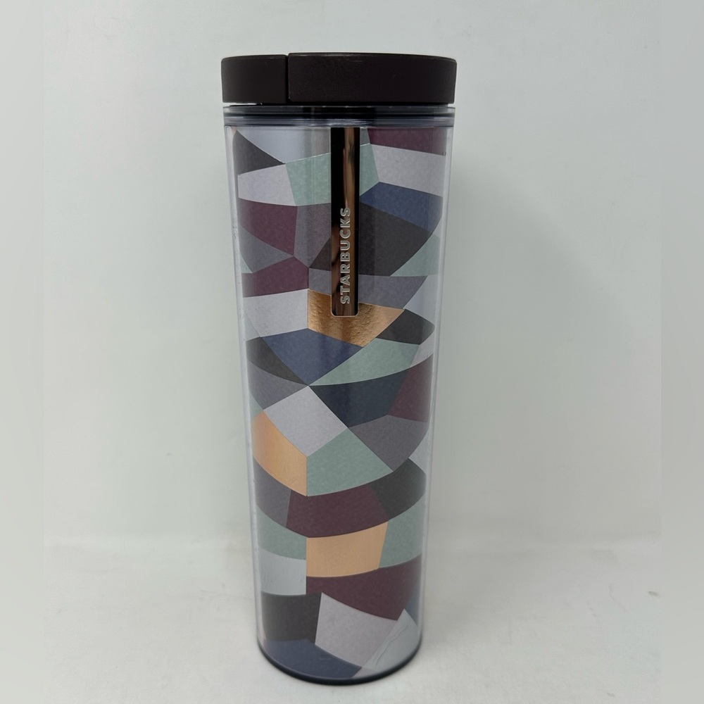 Starbucks Tumbler 2013 Travel Mug geometric purple 16 oz w/ Lid 16oz Fall Y1
